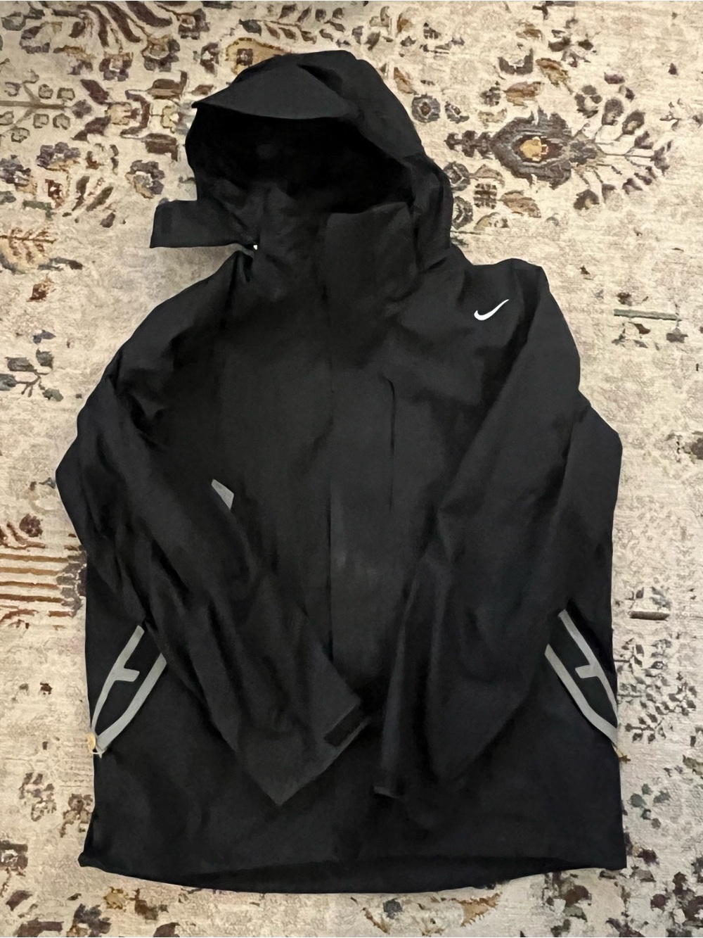 Nike Black Jacket with Silver Zipper Detail